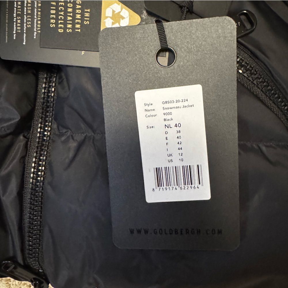 Goldbergh Snowmass Ski Jacket Coat Black NWT US 10 Waterproof Down - Picture 7 of 7